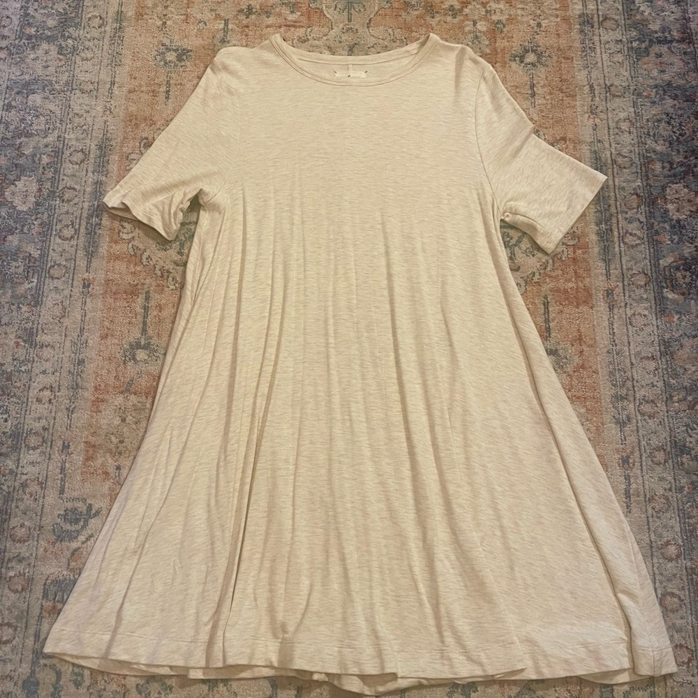 Loft Lou and Grey Casual Cream T-Shirt Dress